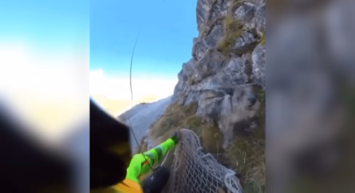 Vídeo: Cachorro é resgatado de helicóptero após ficar preso em montanha