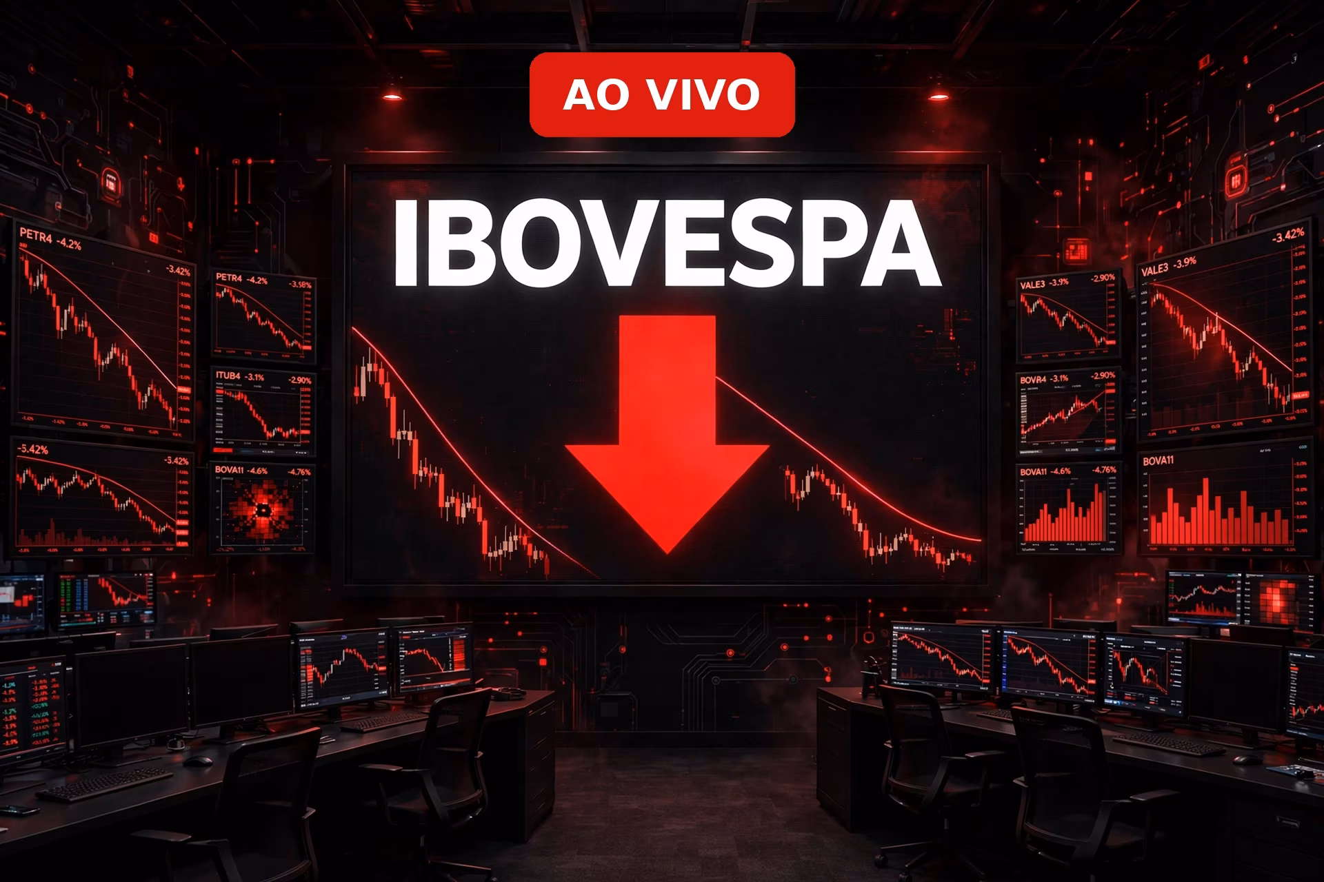 Ibovespa tem a maior queda em quatro semanas; dólar volta a subir