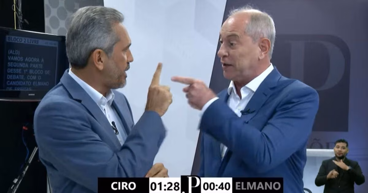 Ciro e Elmano têm forte discussão durante debate no Ceará; veja