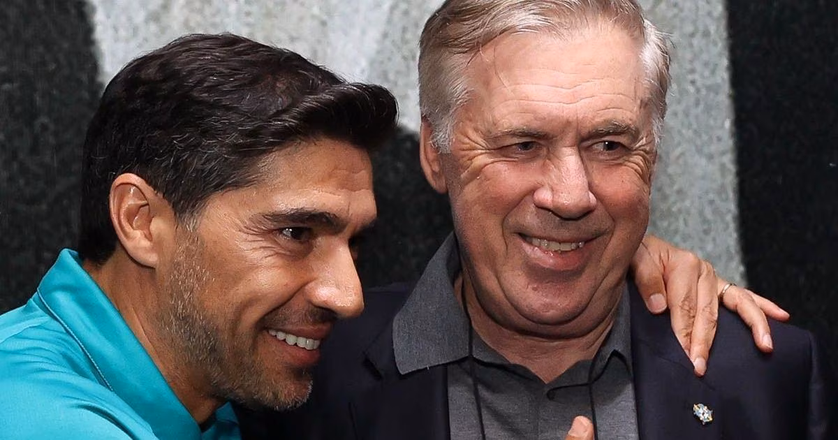 Abel Ferreira e Carlo Ancelotti se encontram antes de Botafogo x Palmeiras