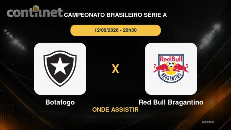 Botafogo x Red Bull Bragantino onde assistir