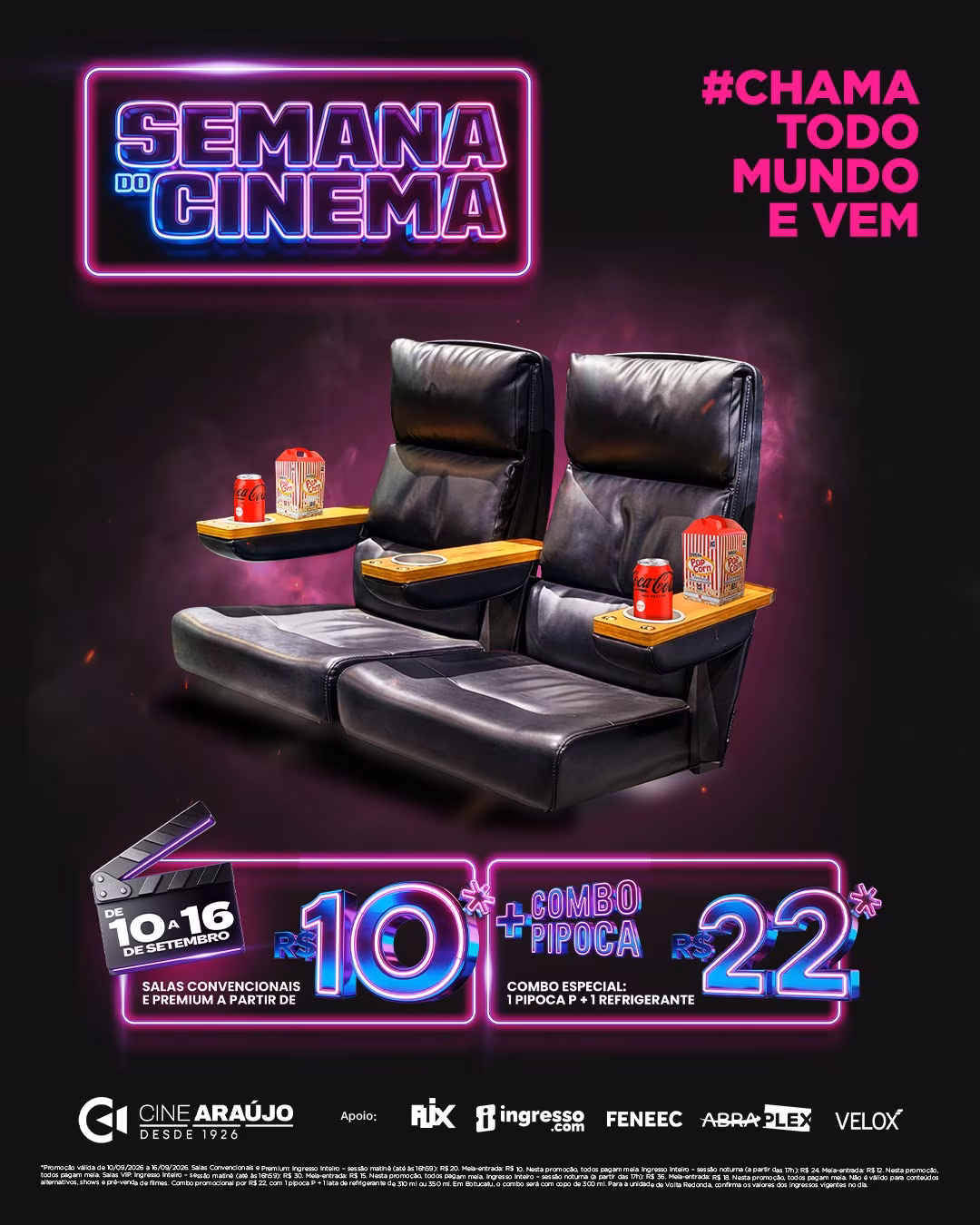 Semana do Cinema tem ingressos a partir de R$ 10 no Via Verde Shopping