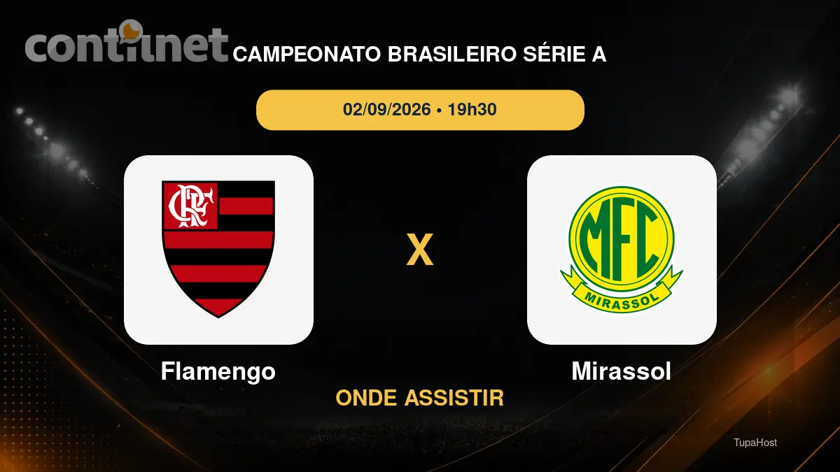 Flamengo x Mirassol onde assistir