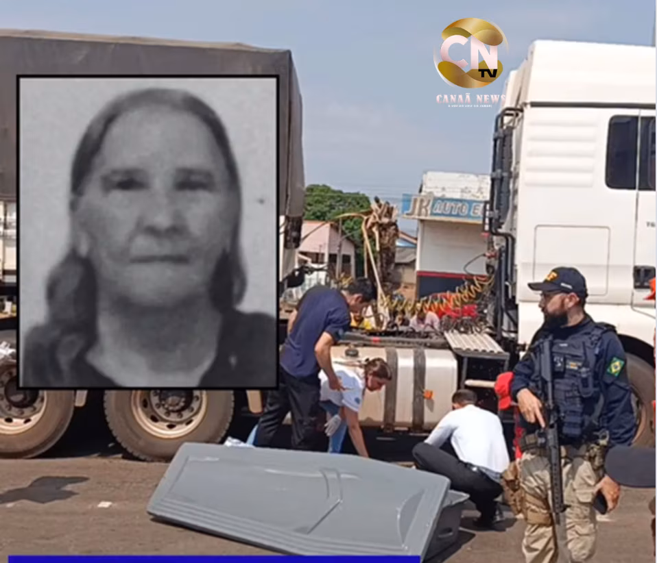 Idosa de 68 anos morre após ser atropelada por carreta na BR-364