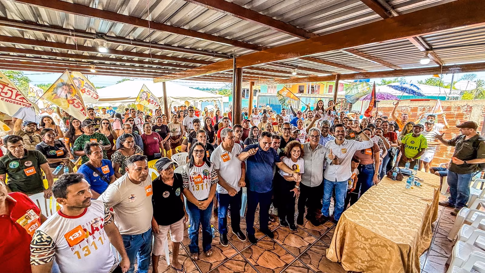 Jorge Viana e Thor Dantas fazem ato de campanha em Marechal Thaumaturgo