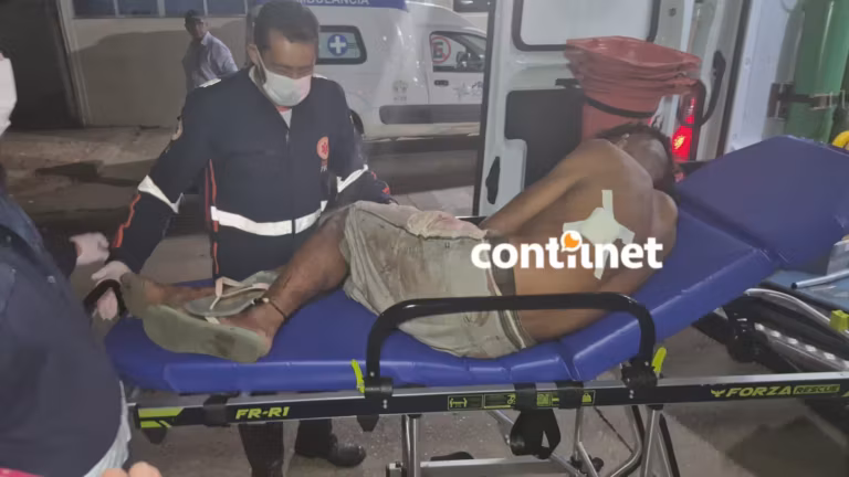 Na unidade hospitalar, ele foi levado ao setor de traumatologia