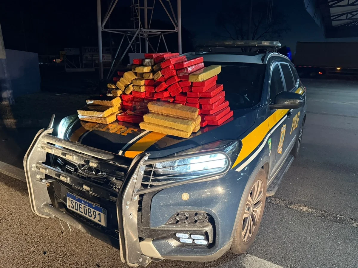 PRF apreende 80 kg de maconha escondidos em caminhão-cegonha