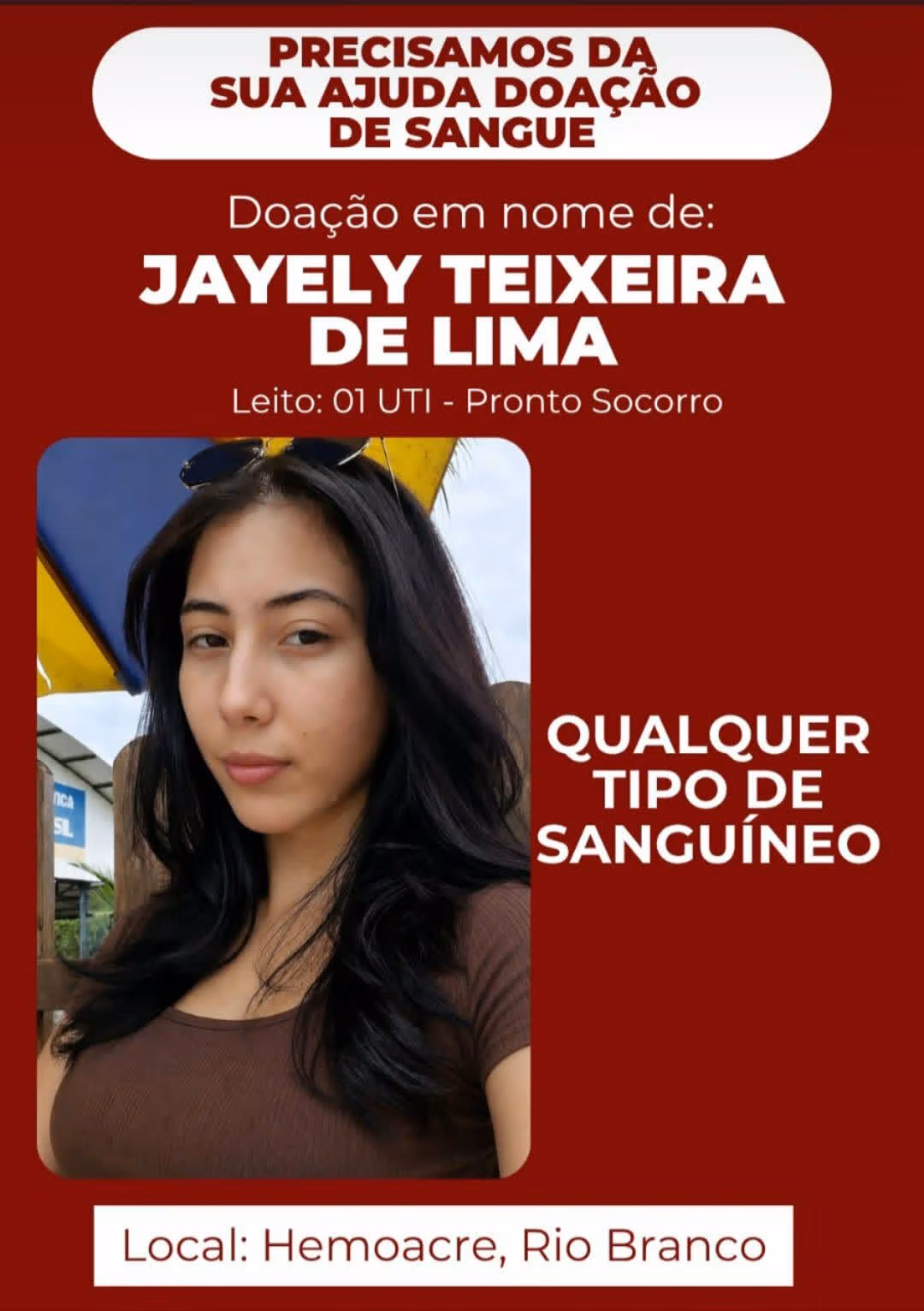 Na UTI após grave acidente na BR-364, jovem precisa de doações de sangue