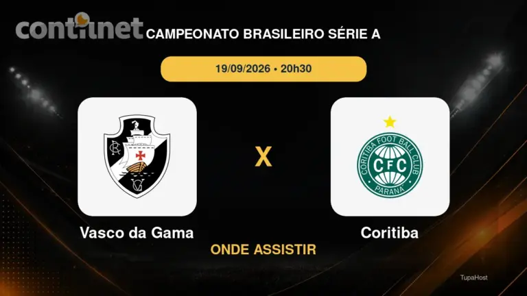 Vasco da Gama x Coritiba onde assistir